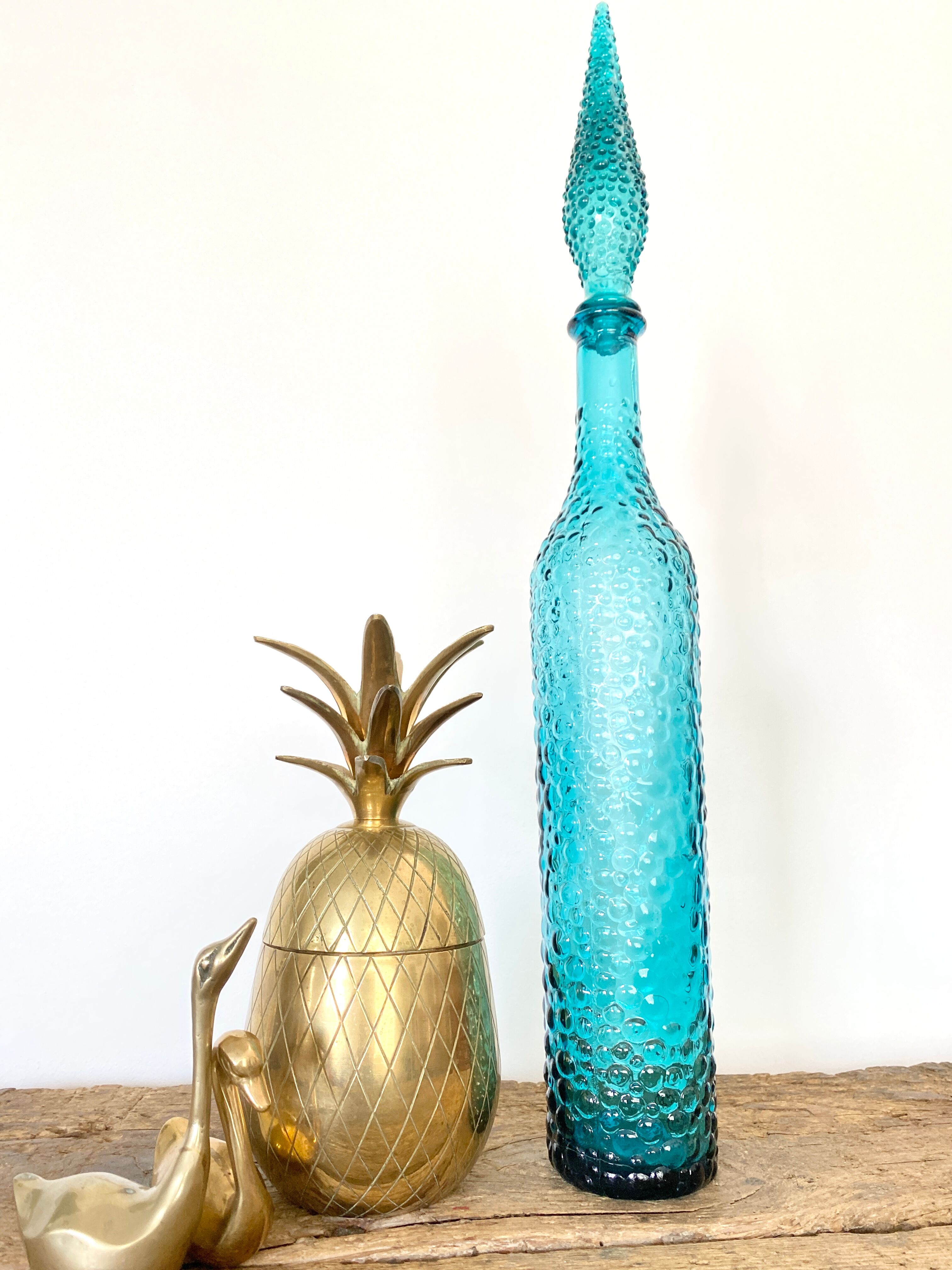 Turquoise blue Empoli decanter