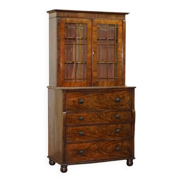 Victorian mahogany bookcase with secretary and chest of drawers.