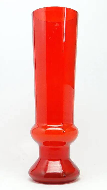 Postmodernist vase, red glass, Poland, 1970s