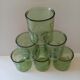 6 verres bullés vert