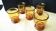 5 Verres gobelets vintage couleur ambré