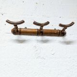 Porte-manteau Art Déco en bois tourné