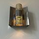 Pair of vintage chrome metal wall lights, France 1970