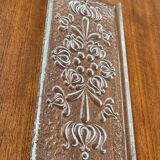 Vintage German floral glass cake plate by Walther Glas, 1970s.