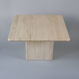 Travertine side table