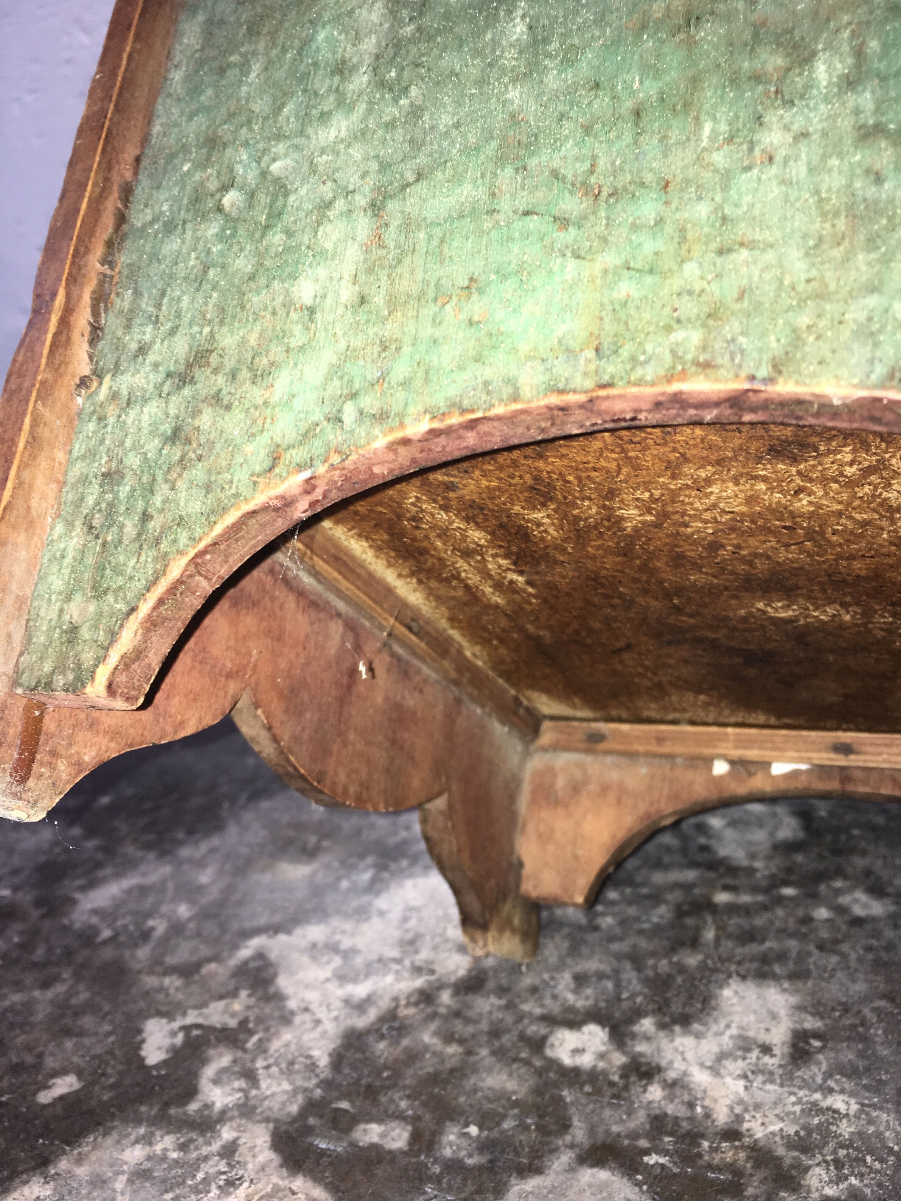 Old umbrella door art deco wooden plant motifs