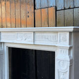Louis XV style fireplace in white Carrara marble circa 1880