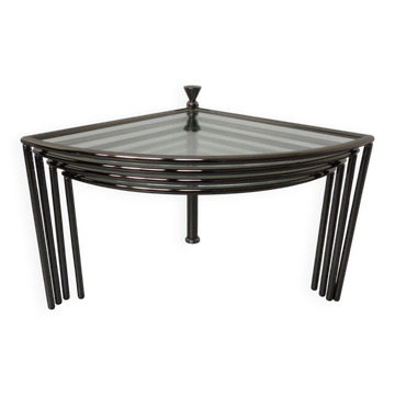 Italian adjustable glass coffee table, 1970s
