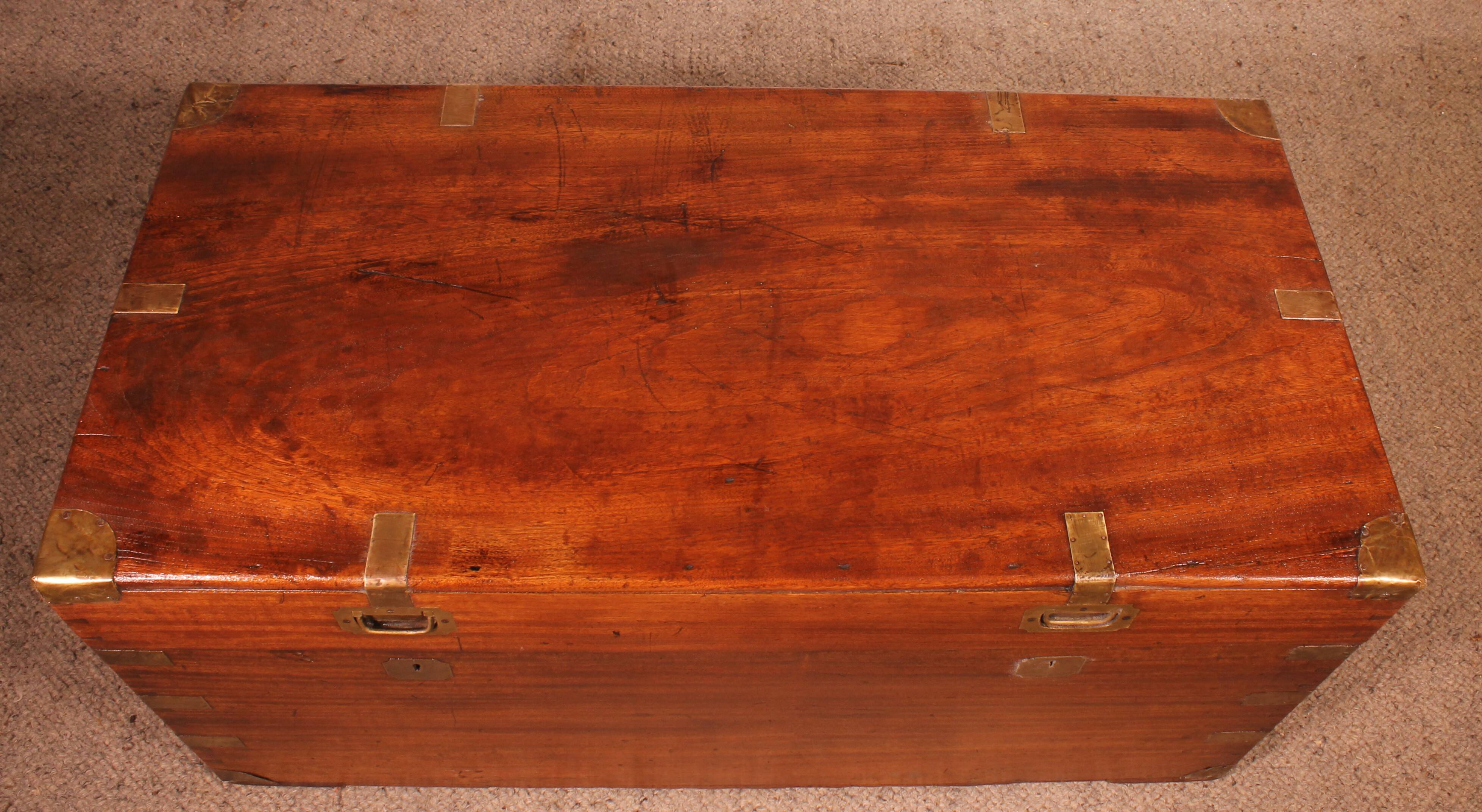 almost a pair of 19th-century marine chests with double locks