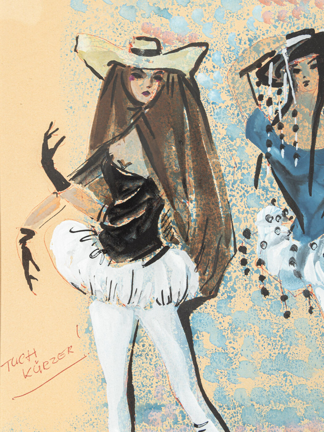 Figurine Staatsoper München, Gouache on Paper, 48 x 60 cm