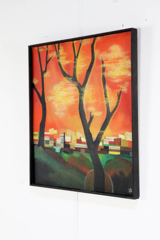 Painting 'Aftenrode' - mid century modern / 70's abstract