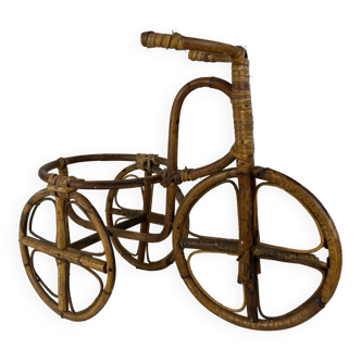 Rattan bicycle plant holder