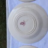 7 assiettes creuses  Gien modèle Chardons rouge diam 23,5 cm fin XIX ème