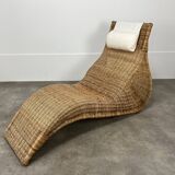 Karlskrona lounge chair by Karl Malmvall for Ikea, rattan