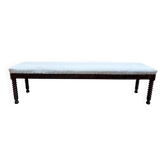 Banc d'office long – Style Louis XIII – Pieds tournés en chapelet – Bois ma