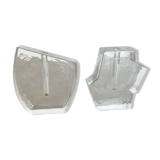 Set of 2 "brutalist" rock glass vases, germany 1970
