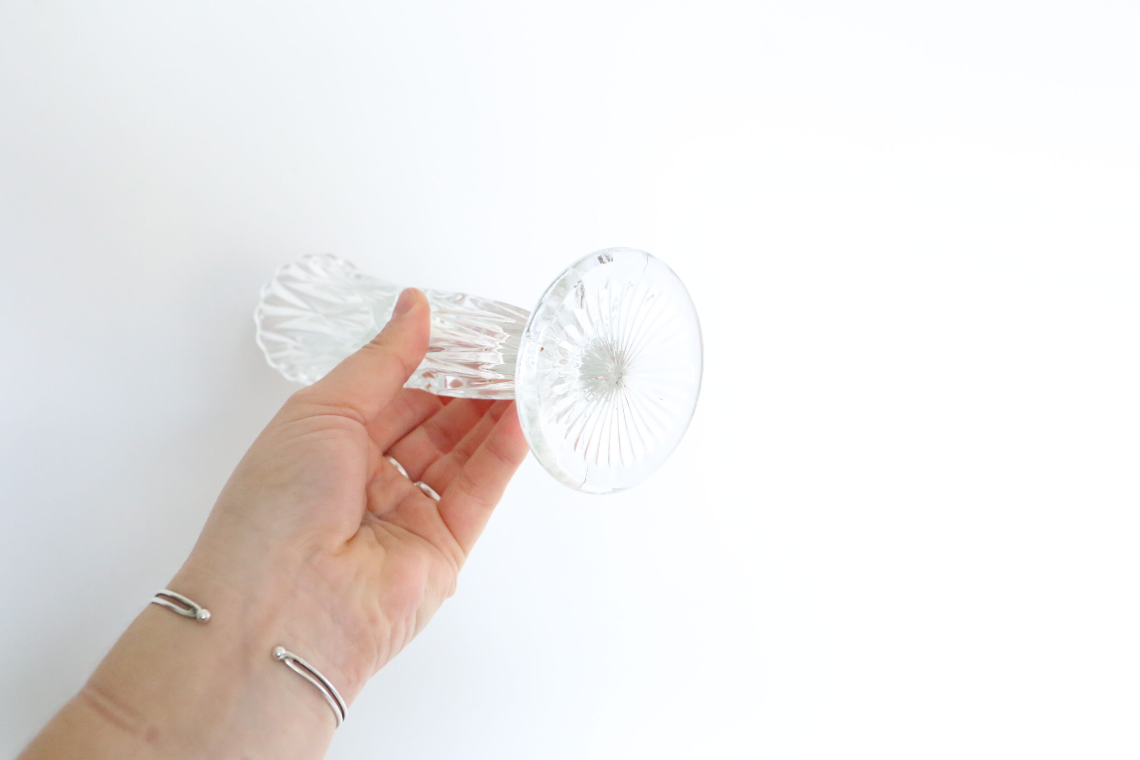 Pair of moulded glass vases