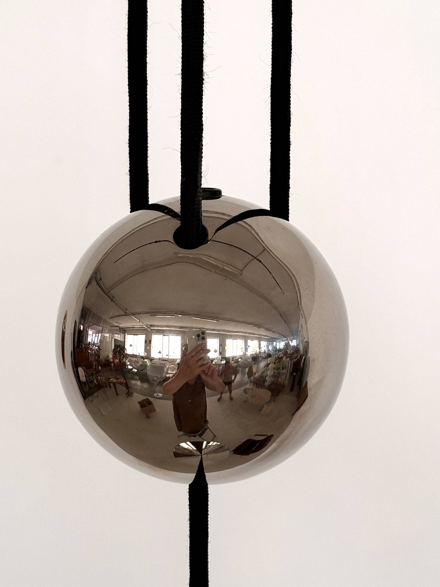 Florian Schulz Large Plated Nickel Pendant Lamp KEOS Pendant, 1970