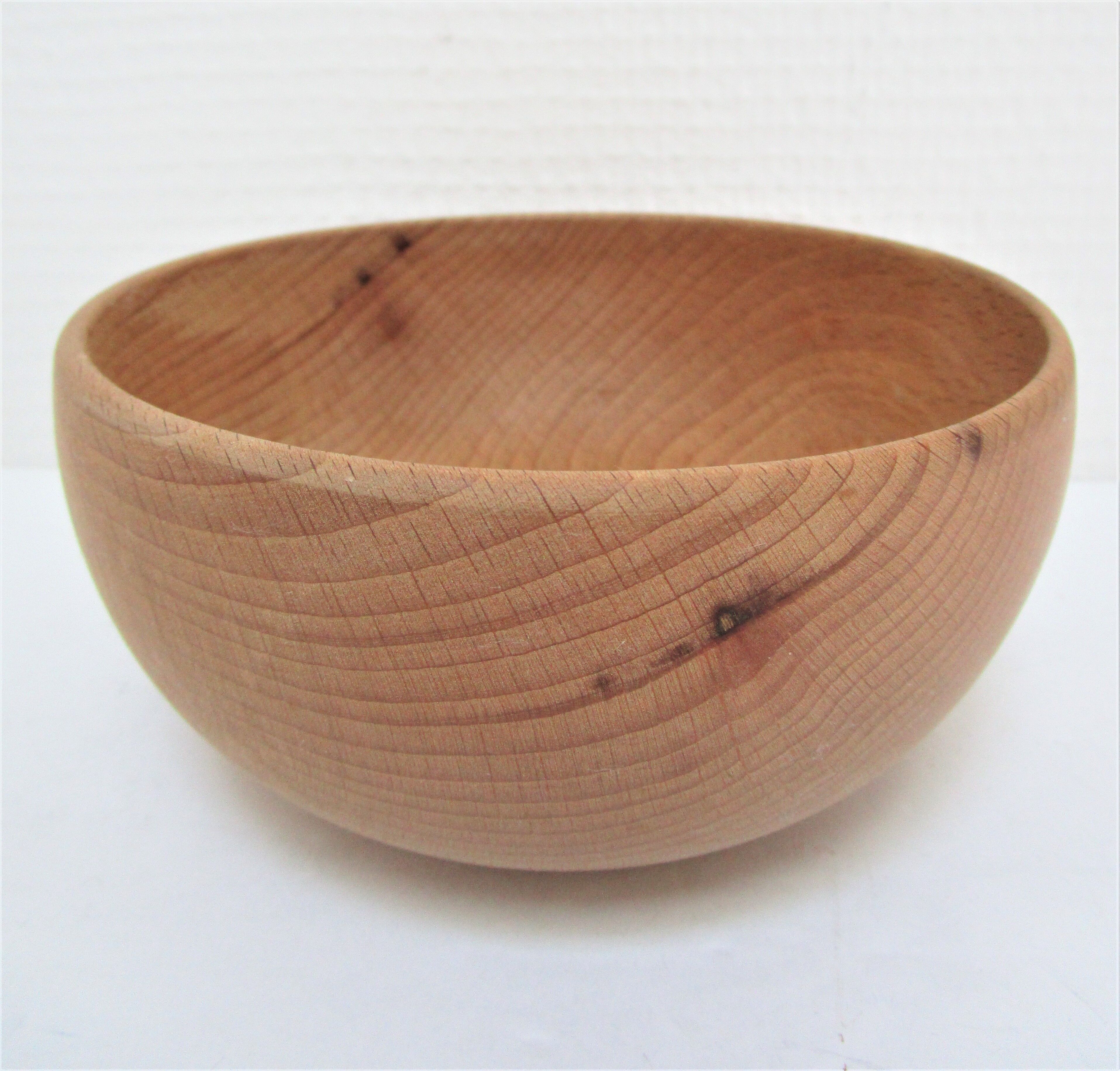 Three bowls solid wood turned patinated vintage