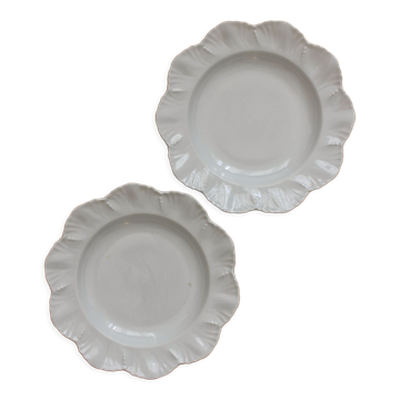 2 assiettes à dessert en porcelaine ancienne fin XIXe