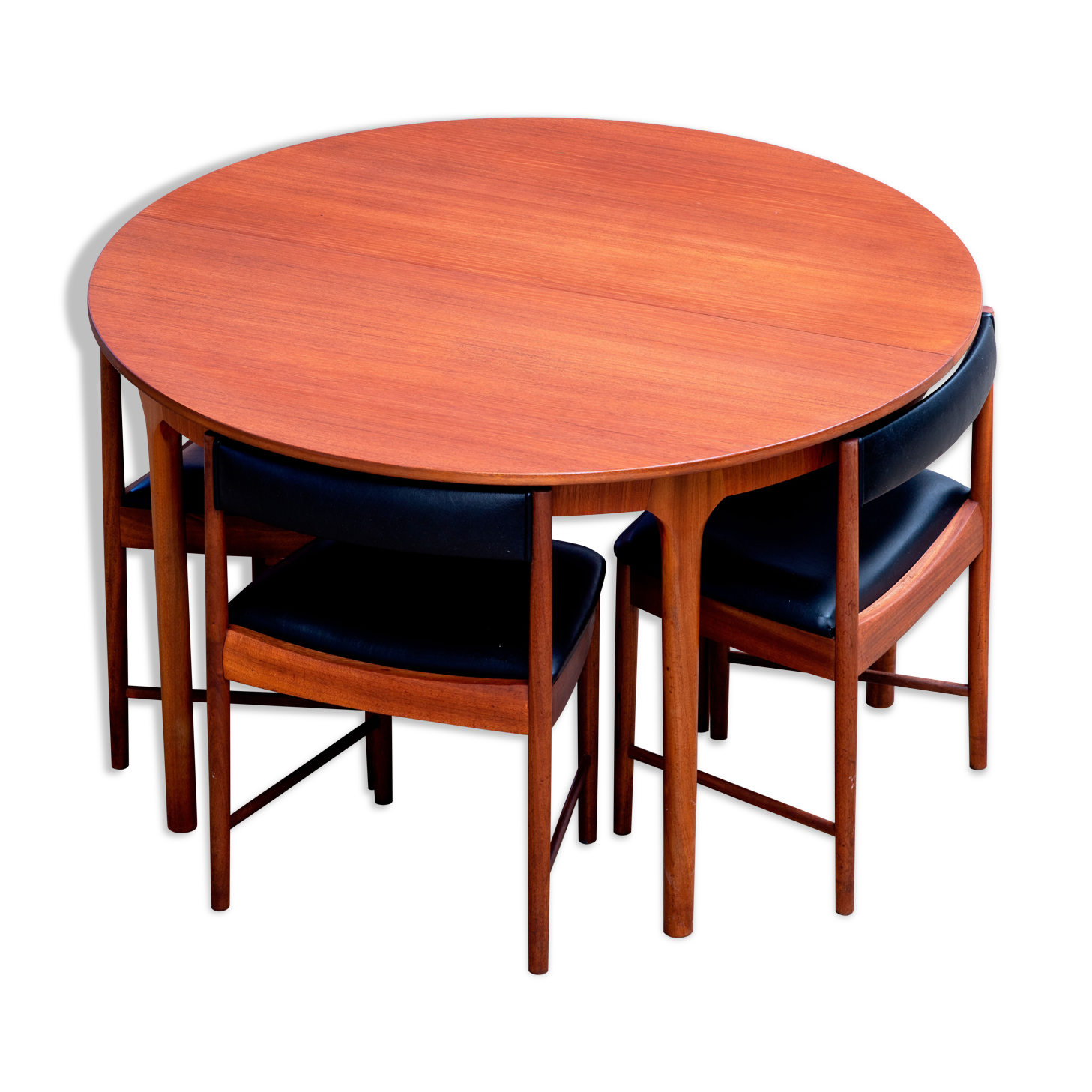 Set Table and 4 built-in chairs Scandinavian vintage 1960