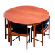 Set Table and 4 built-in chairs Scandinavian vintage 1960