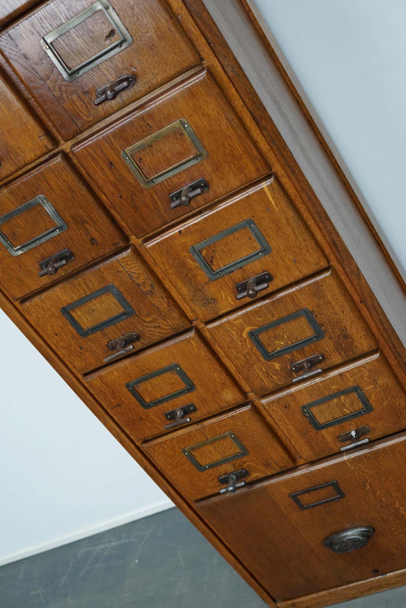 German oak drawer bank filing cabinet circa 1950
