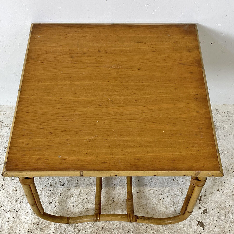 Vintage rattan coffee table 60's
