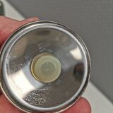 Un magnifique ensemble sel et poivre en acier inoxydable, style space age des années 1980.