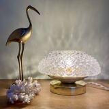 Vintage diamond-point glass globe table lamp