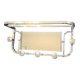 Nickel-plated Art Deco wall-mounted coat rack with swivel mirror