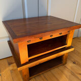 Pair of solid wood coffee tables – rustic / wabi-sabi style (1950-198)