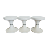 Set of 3 white tam tam stools