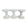 Set of 3 white tam tam stools