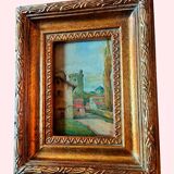 Tableau signé hr. greitz ?  – huile sur panneau – vue sur un village
