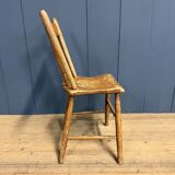 Set of four painted Dutch kitchen chairs.