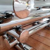 70s designer chrome base coffee table