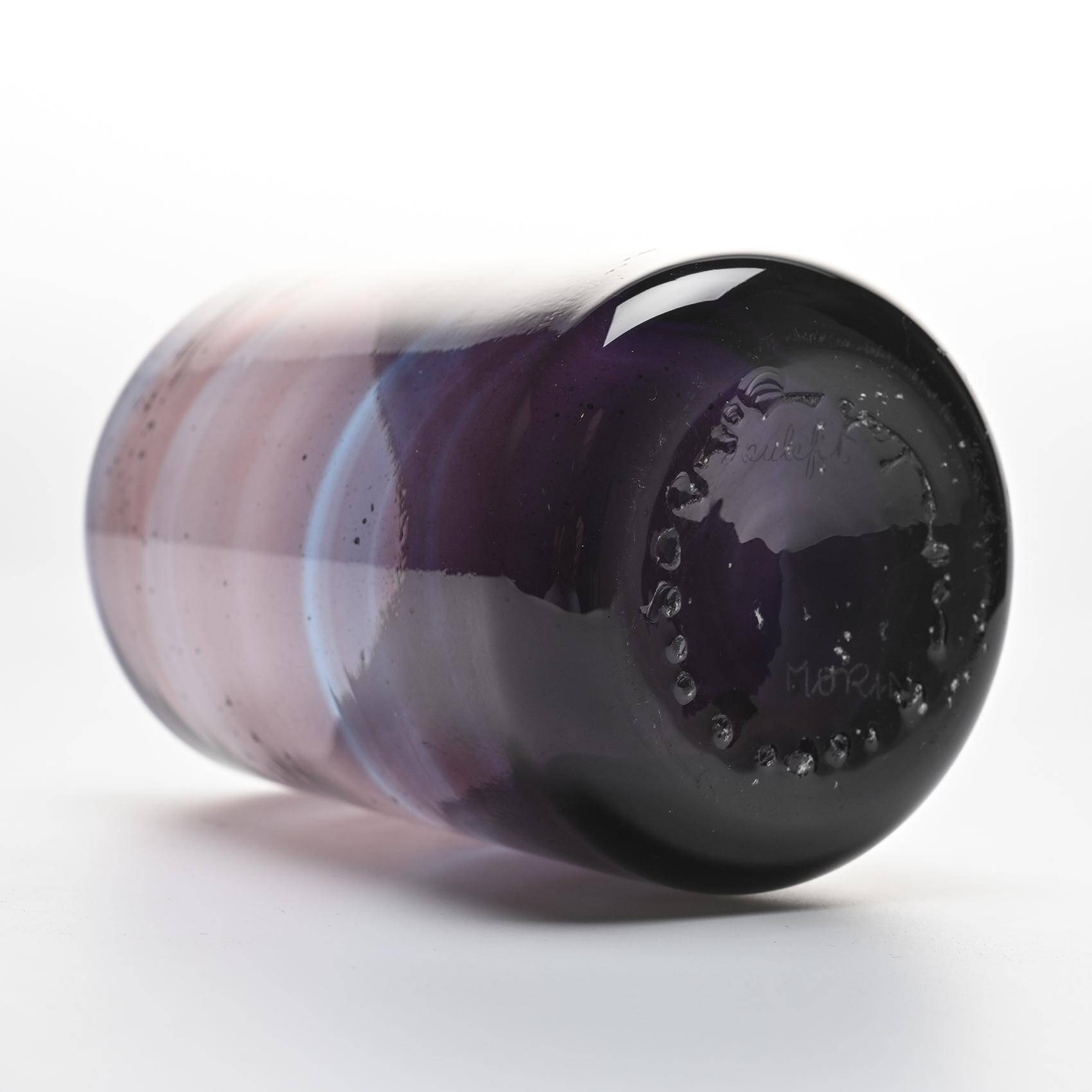 Claude Morin, blown glass roller vase, France 1975