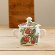Vintage porcelain sugar bowl from Paris – Red fruit decoration