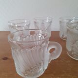 Set of 6 glass swan cups