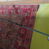 Large industrial metal and beech table