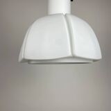 Frosted glass pendant in the shape of a white flower by Glashütte Limburg.