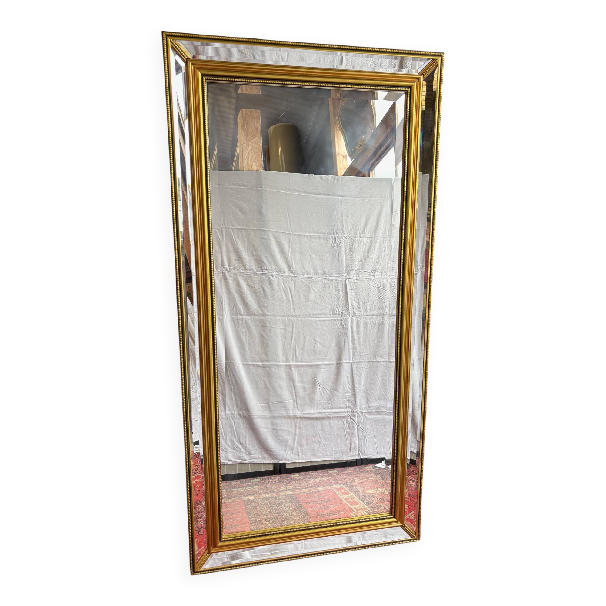 Large gilt mirror with beveled glass - Louis Philippe style