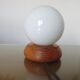 Scandinavian lamp in wood and white opaline ball 70s