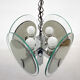 Unique art deco chrome & glass chandelier, 1920's