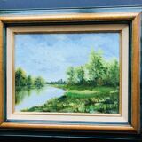 Oil on canvas: riverside