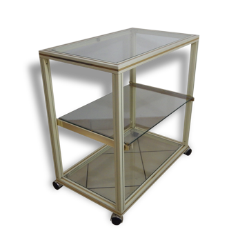 Base cabinet on casters with retractable shelf signed Pierre Vandel. Circa 1970.