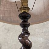 Pair of turned wood lamps