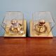 Pair of wall sconces in glass and brass, Limburg, 1970