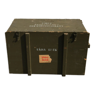 Vintage Large Military Wood Storage Box 1965 Czechoslovakia